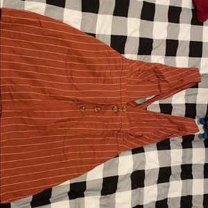 Deep V Overall Dress